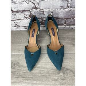 Parallele Blue Suede Leather Pointed Toe Stilettos Heels Women’s Sz 7.5M US/38EU